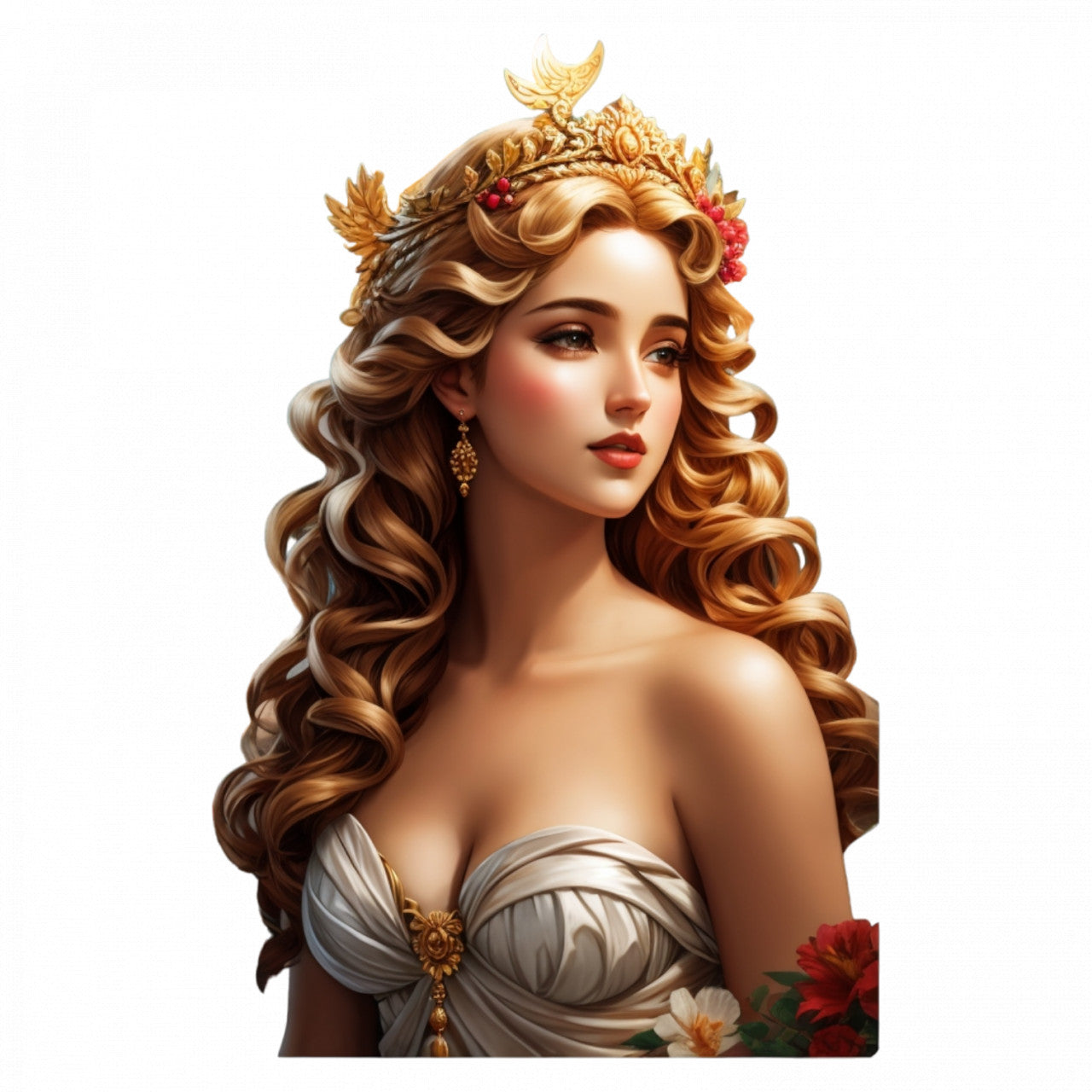 Set 3 bucati, Sticker decorativ, Zeita greaca Afrodita, Rezistent la apa, NO166, 6 cm, Multicolor