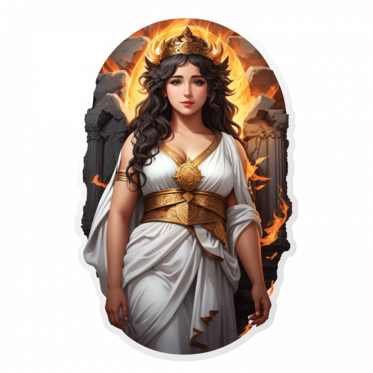 Set 3 bucati, Sticker decorativ, Zeita Hestia, Rezistent la apa, NO693, 6 cm, Multicolor