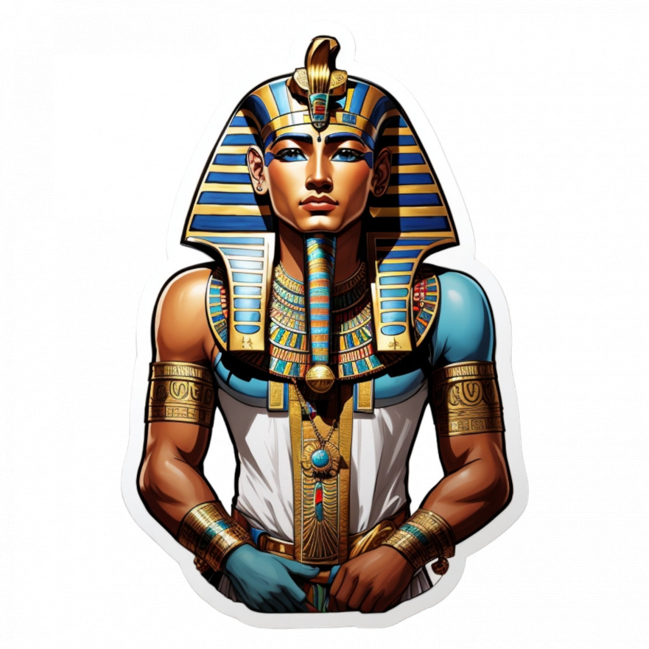 Set 3 bucati, Sticker decorativ, Zeul egiptean Mut, Rezistent la apa, NO940, 6 cm, Multicolor