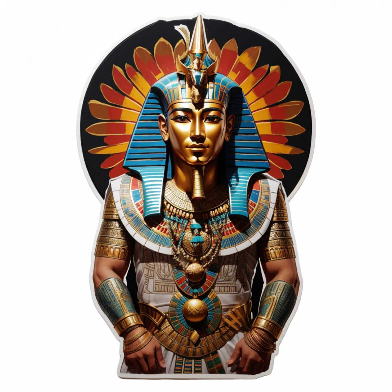 Set 3 bucati, Sticker decorativ, Zeul egiptean Nut, Rezistent la apa, NO972, 6 cm, Multicolor