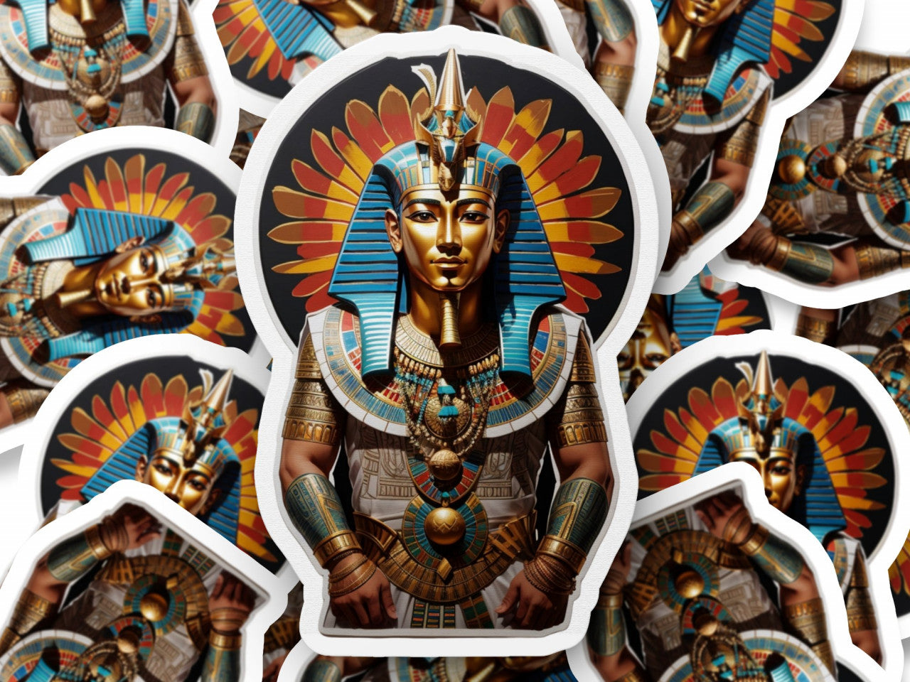 Set 3 bucati, Sticker decorativ, Zeul egiptean Nut, Rezistent la apa, NO972, 6 cm, Multicolor