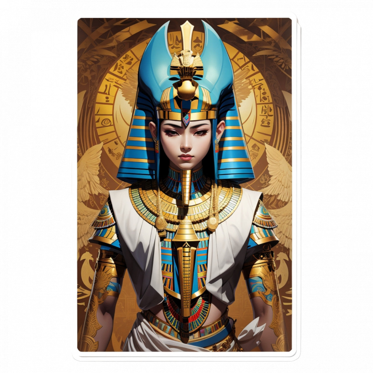 Set 3 bucati, Sticker decorativ, Zeul egiptean Osiris, Rezistent la apa, NO998, 6 cm, Multicolor