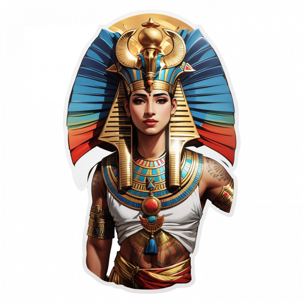 Set 3 bucati, Sticker decorativ, Zeul egiptean Thot, Rezistent la apa, NO1294, 6 cm, Multicolor