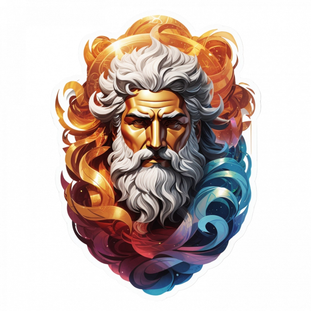 Set 3 bucati, Sticker decorativ, Zeul grec Aether medalion, Rezistent la apa, NO236, 6 cm, Multicolor