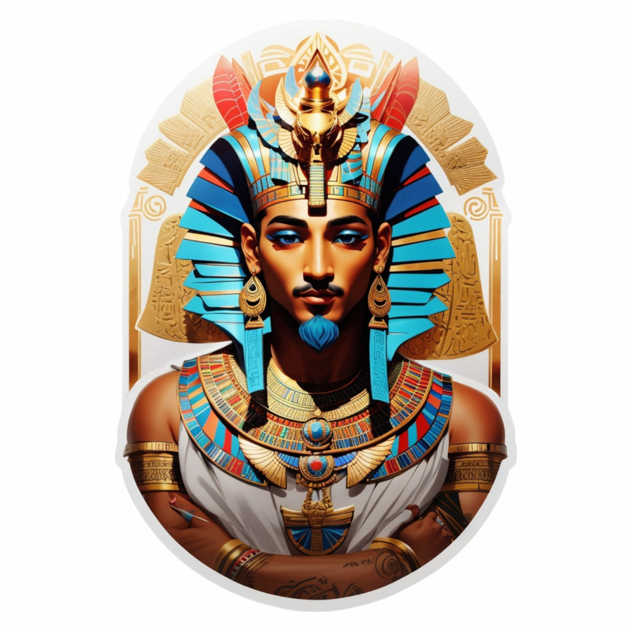 Set 3 bucati, Sticker decorativ, Zeul grec Apis, Rezistent la apa, NO163, 6 cm, Multicolor