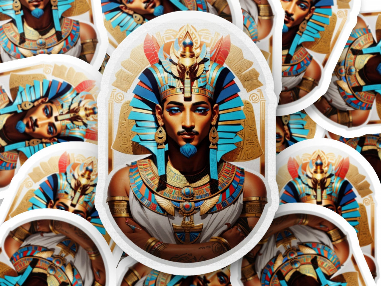 Set 3 bucati, Sticker decorativ, Zeul grec Apis, Rezistent la apa, NO163, 6 cm, Multicolor