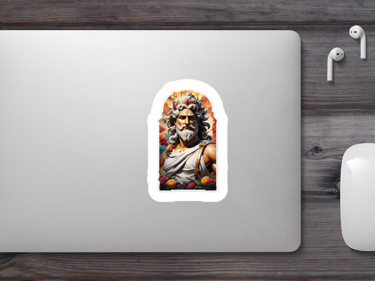 Set 3 bucati, Sticker decorativ, Zeul grec Cronos, Rezistent la apa, NO429, 6 cm, Multicolor