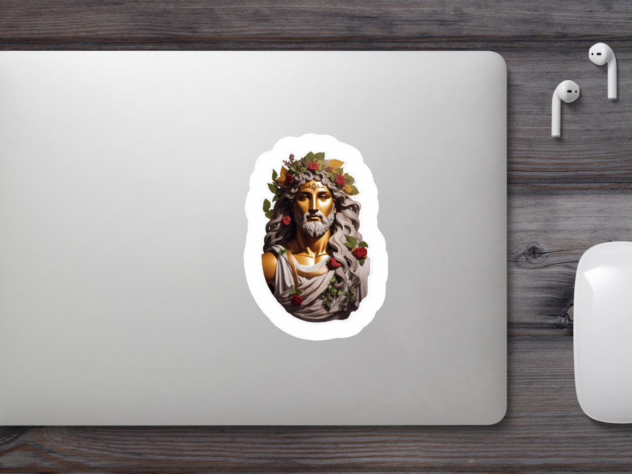 Set 3 bucati, Sticker decorativ, Zeul grec Dionysus, Rezistent la apa, NO482, 6 cm, Multicolor