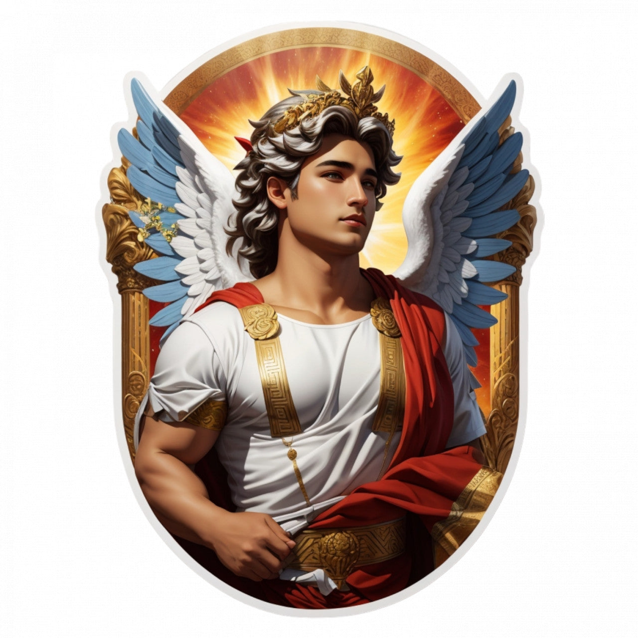 Set 3 bucati, Sticker decorativ, Zeul grec Eros, Rezistent la apa, NO521, 6 cm, Multicolor