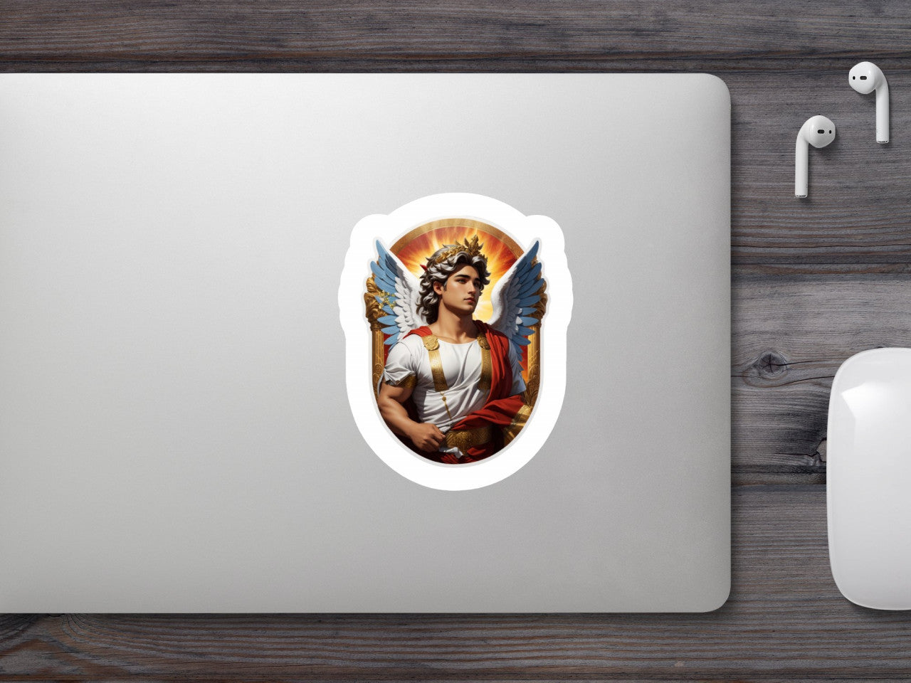 Set 3 bucati, Sticker decorativ, Zeul grec Eros, Rezistent la apa, NO521, 6 cm, Multicolor