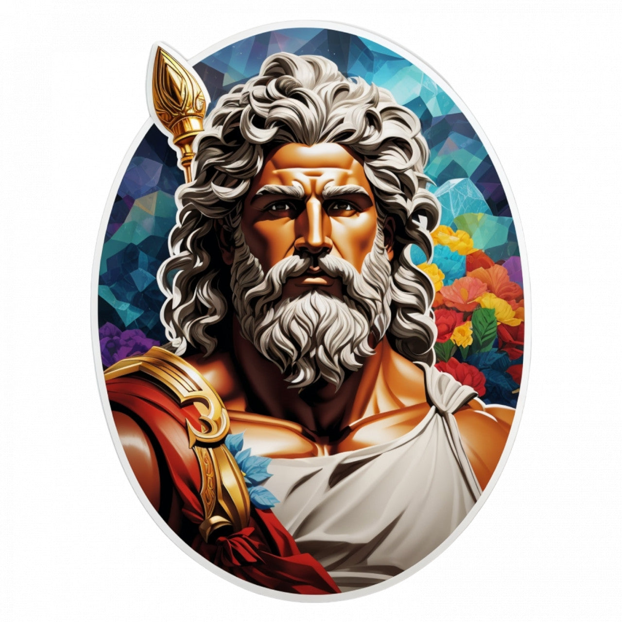 Set 3 bucati, Sticker decorativ, Zeul grec Heracles, Rezistent la apa, NO688, 6 cm, Multicolor