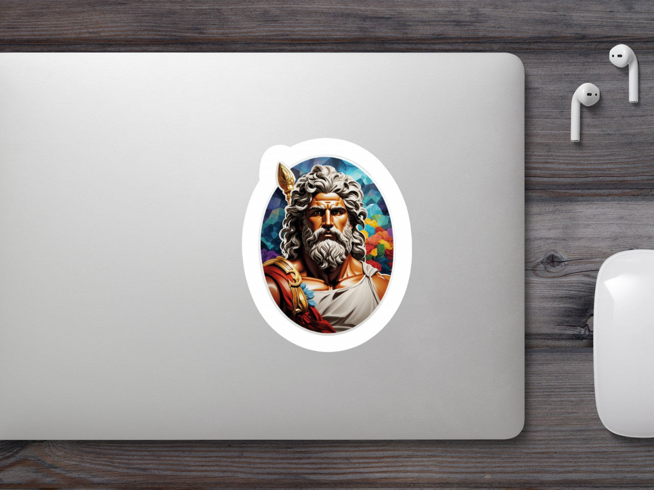 Set 3 bucati, Sticker decorativ, Zeul grec Heracles, Rezistent la apa, NO688, 6 cm, Multicolor