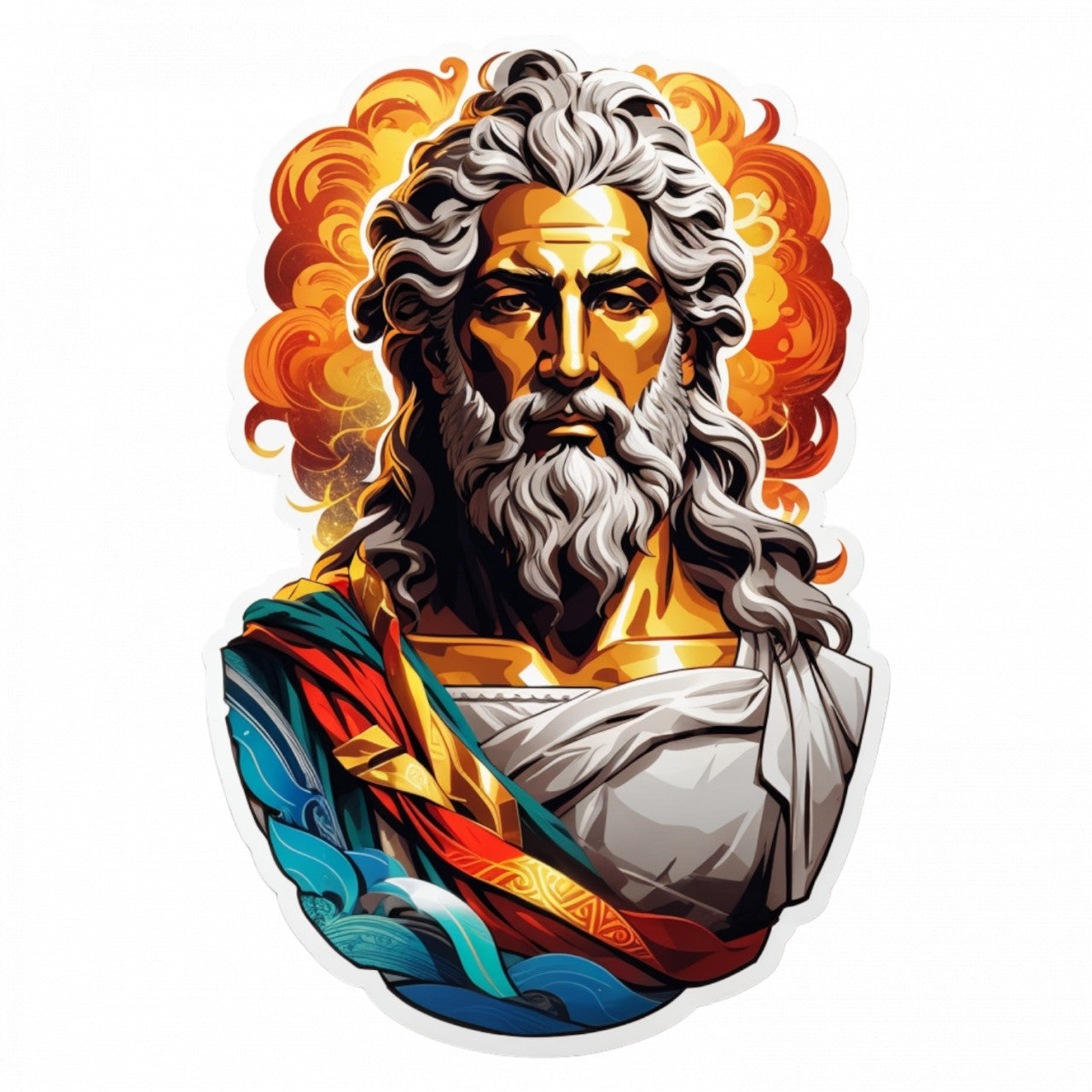 Set 3 bucati, Sticker decorativ, Zeus zeu grec,, Rezistent la apa, NO1410, 6 cm, Multicolor