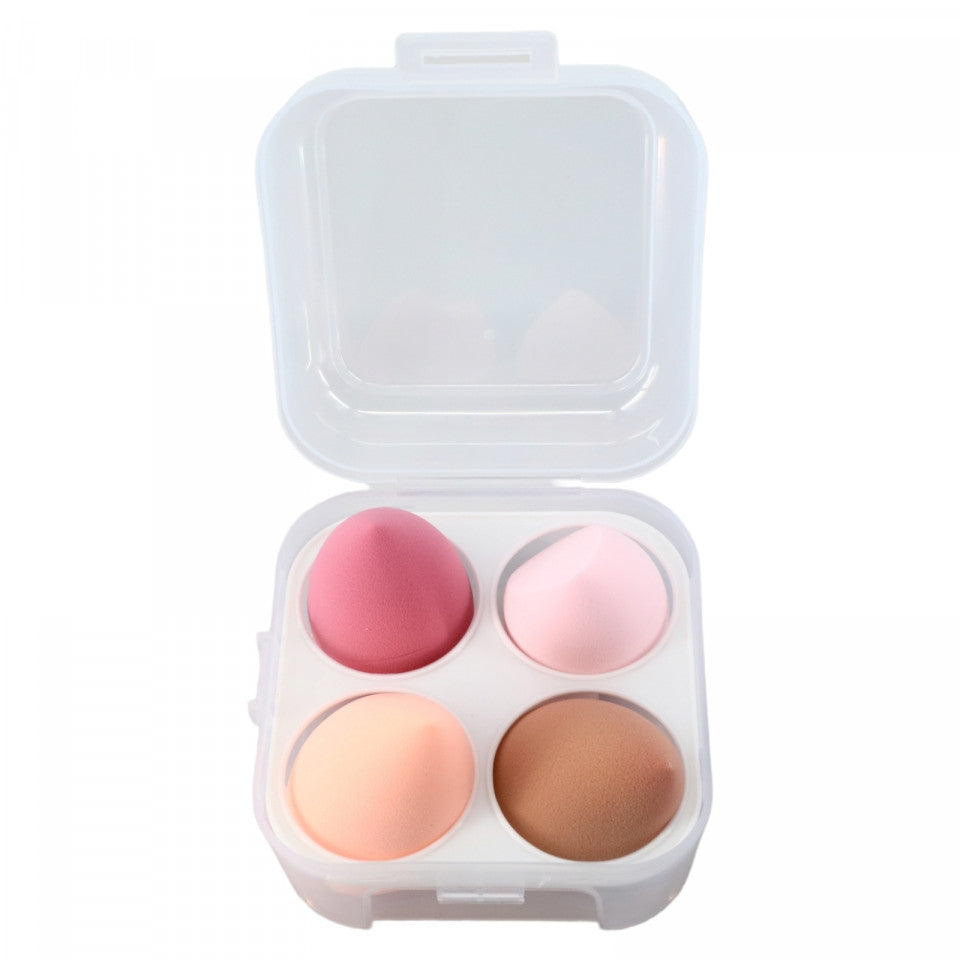 Set 4 buc, Burete machiaj, din microfibra, fara latex, non-abrazivi, NO989, Multicolor