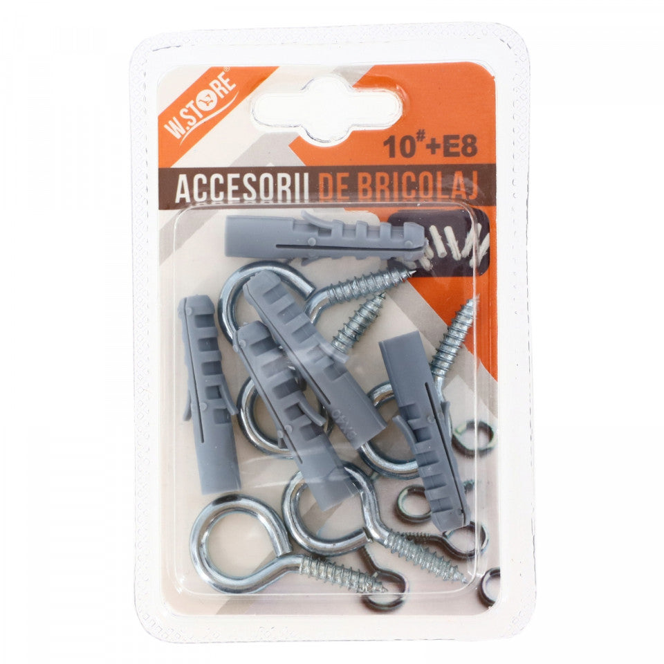 Set 4 bucati, Agatatori plus diblu, 8 x 40, Argintiu