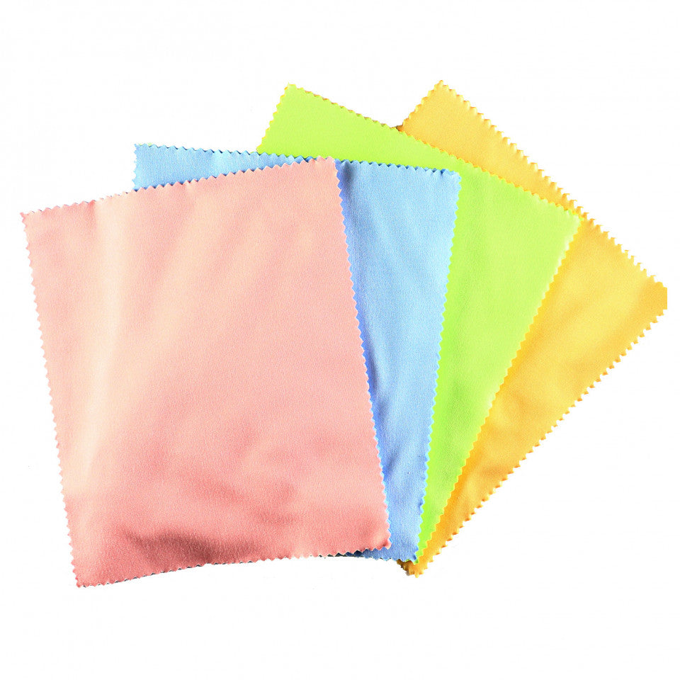 Set 4 bucati, Laveta din microfibra pentru ochelari, 17 x 14.5 cm, multicolor