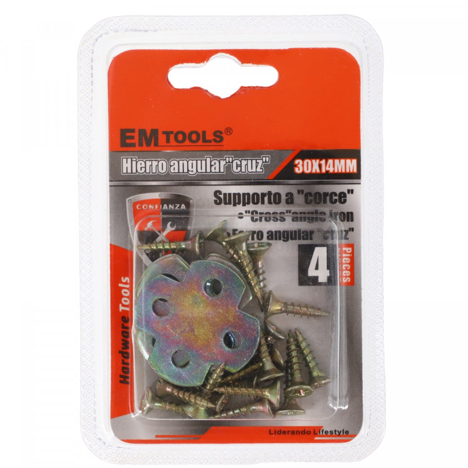 Set 4 bucati, Sistem prindere cruce, NO45, 30 x 14 mm, Auriu