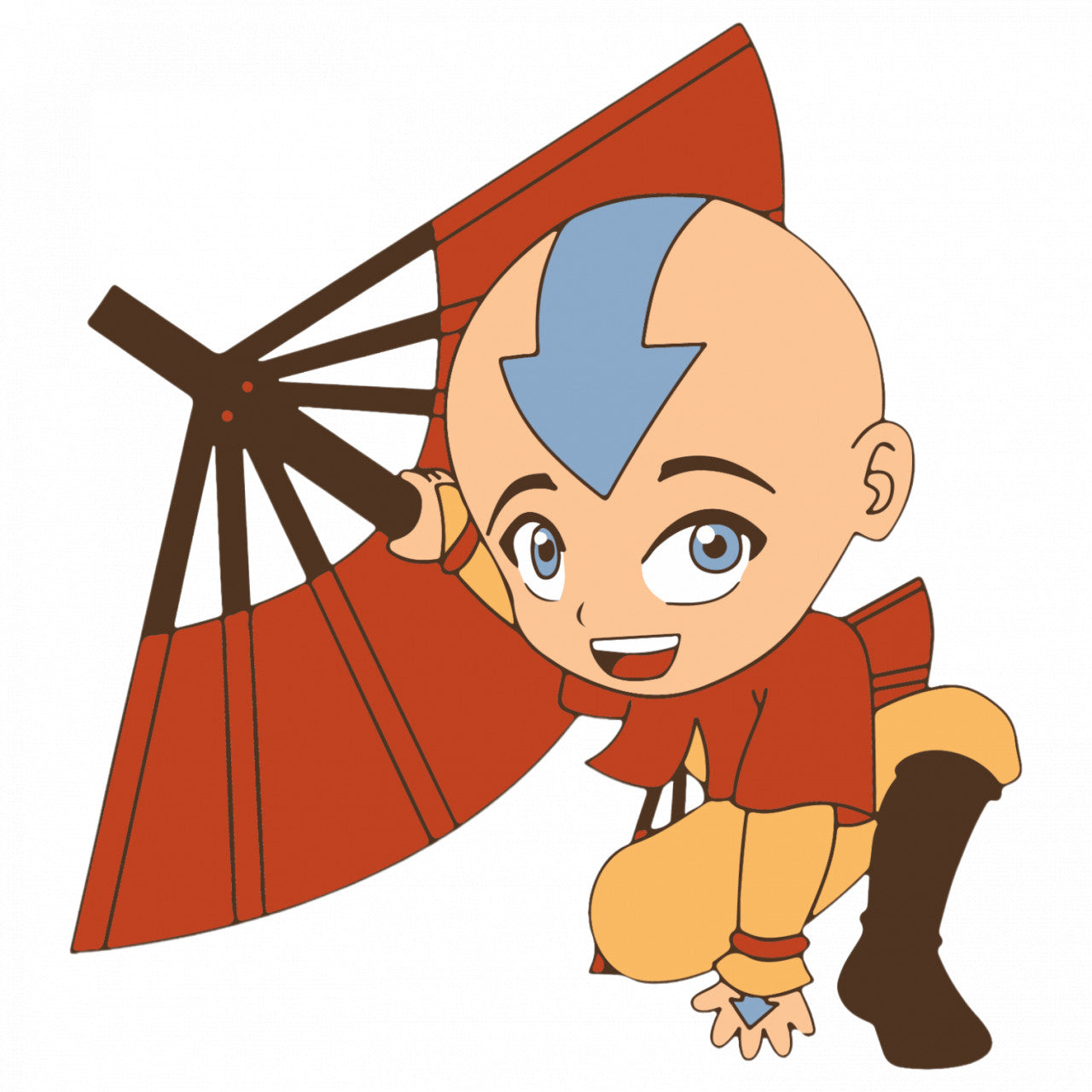 Set 4 bucati, Sticker decorativ, Aang cute, Rezistent la apa, NO7895, 10 cm, Multicolor