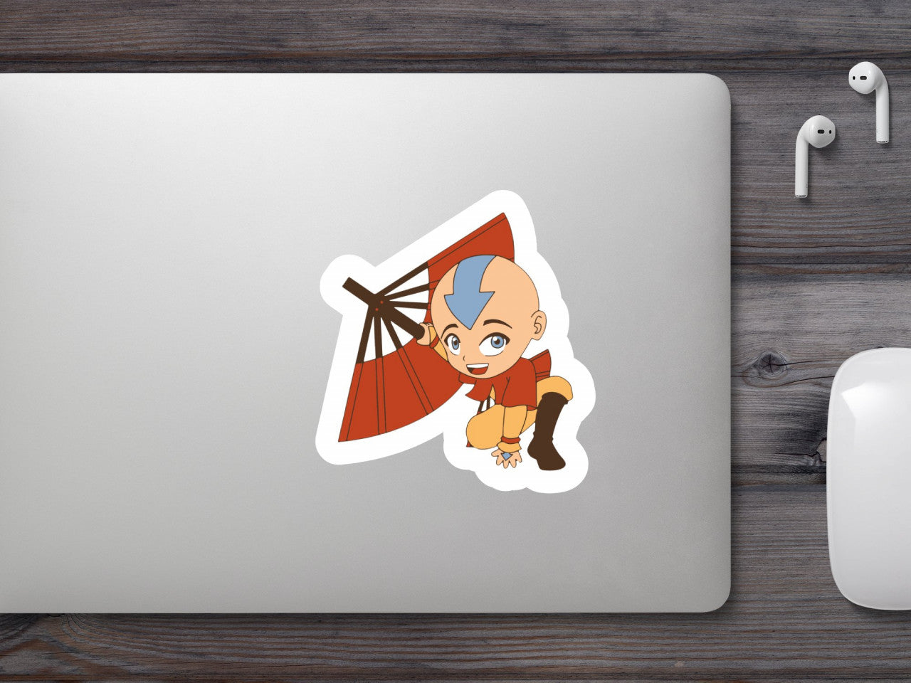 Set 4 bucati, Sticker decorativ, Aang cute, Rezistent la apa, NO7895, 10 cm, Multicolor