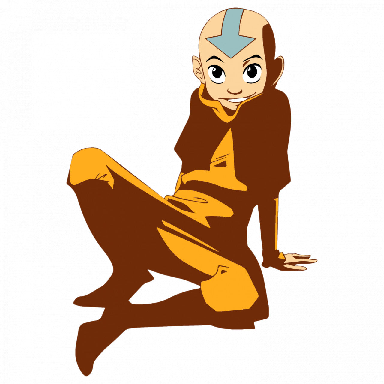 Set 4 bucati, Sticker decorativ, Aang relaxat, Rezistent la apa, NO7898, 10 cm, Multicolor