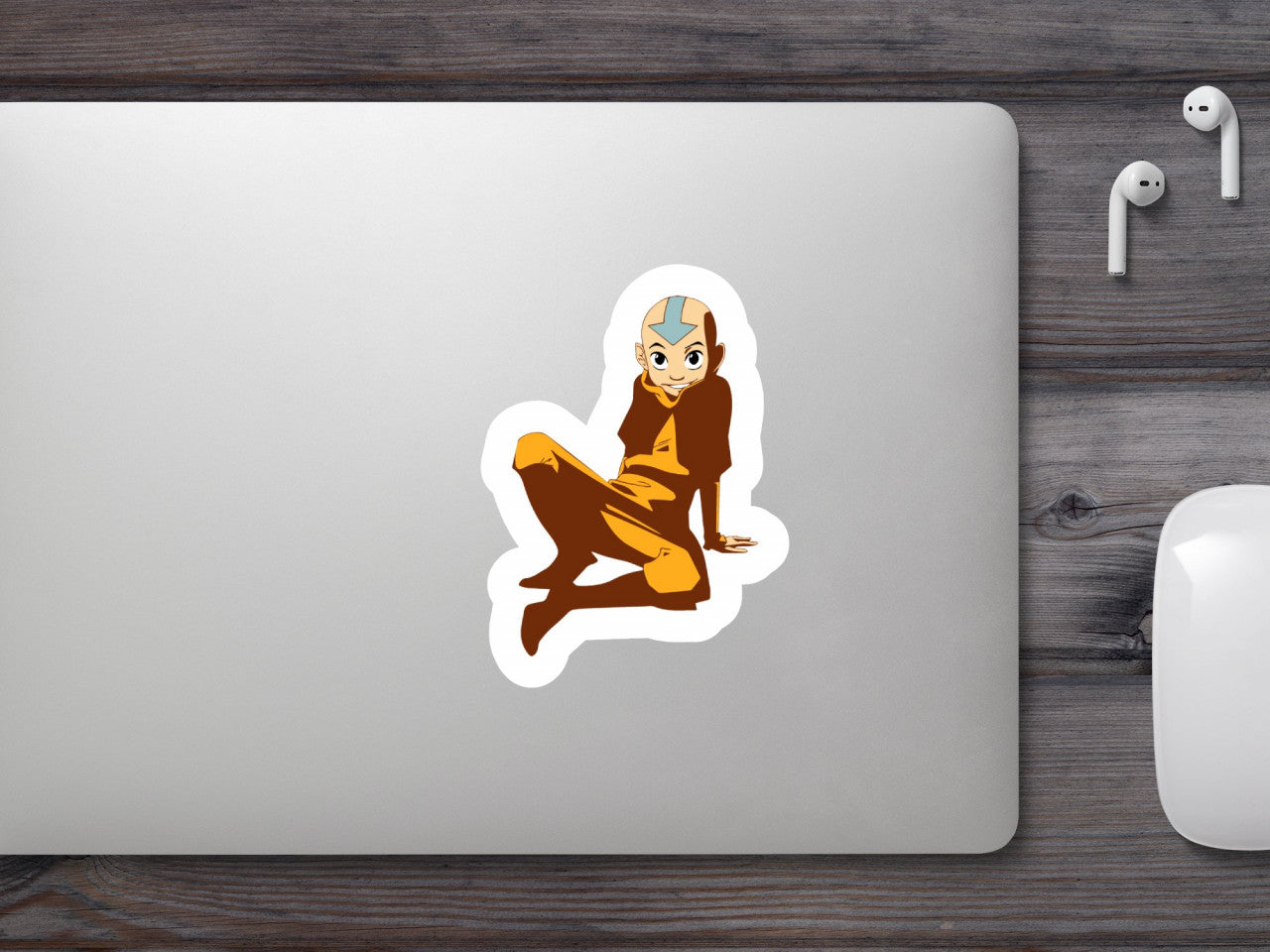 Set 4 bucati, Sticker decorativ, Aang relaxat, Rezistent la apa, NO7898, 10 cm, Multicolor