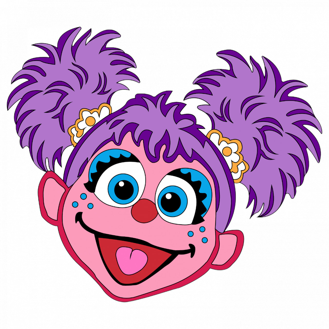 Set 4 bucati, Sticker decorativ, Abby Cadabby fericita, Rezistent la apa, NO7900, 10 cm, Multicolor