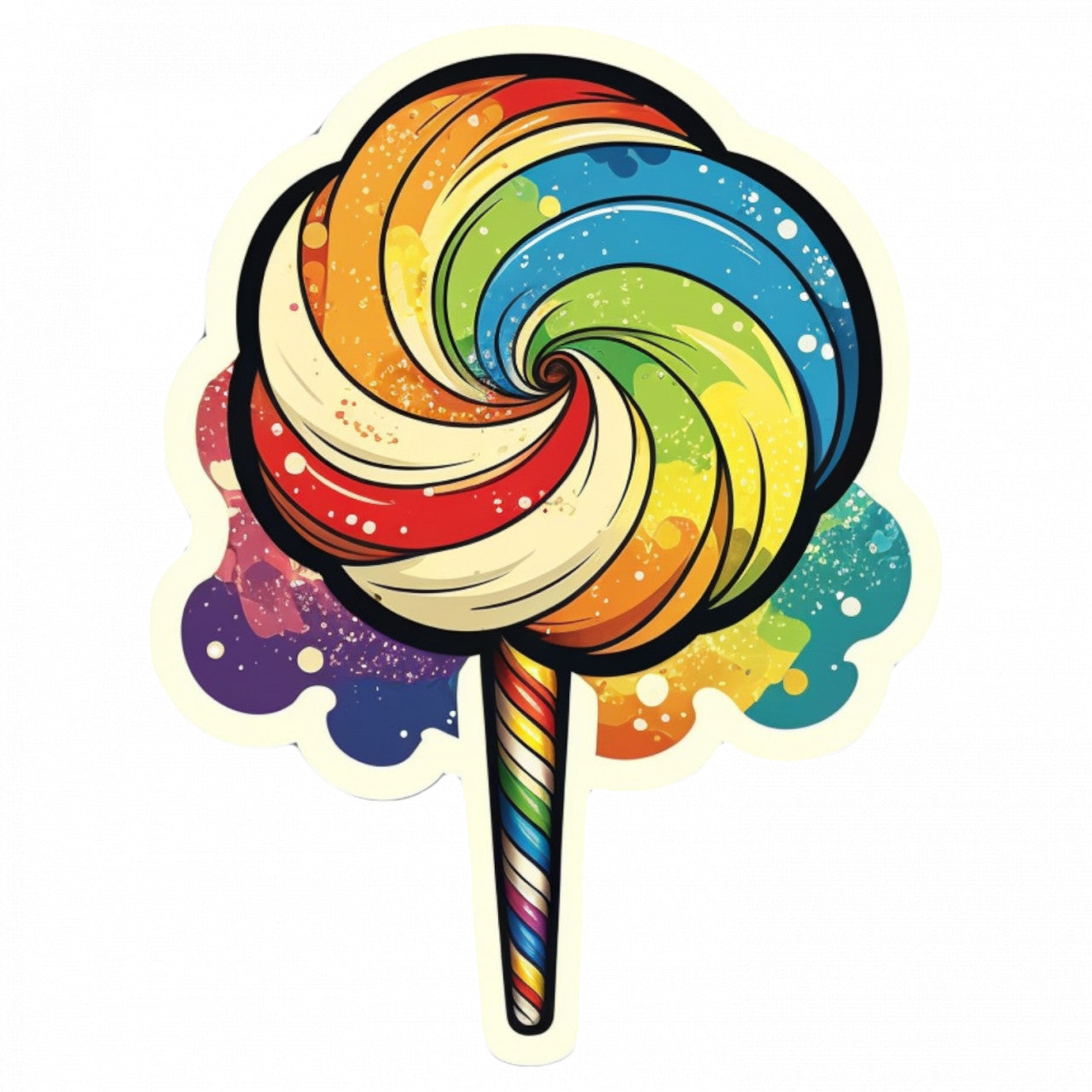 Set 4 bucati, Sticker decorativ, Acadea curcubeu, Rezistent la apa, NO7904, 10 cm, Multicolor