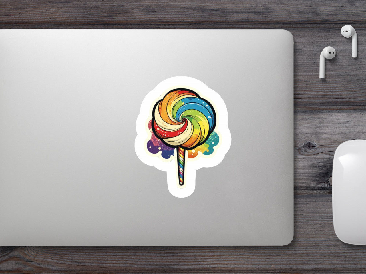 Set 4 bucati, Sticker decorativ, Acadea curcubeu, Rezistent la apa, NO7904, 10 cm, Multicolor