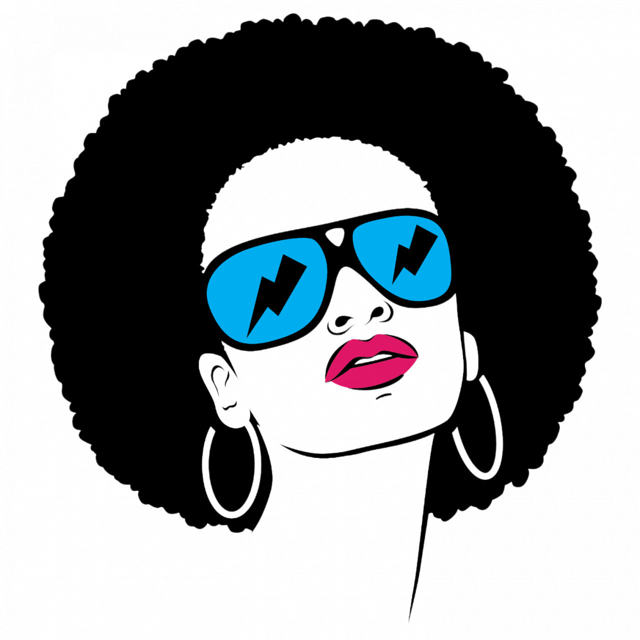 Set 4 bucati, Sticker decorativ, Afro Hair Hippie, Rezistent la apa, NO7914, 10 cm, Multicolor