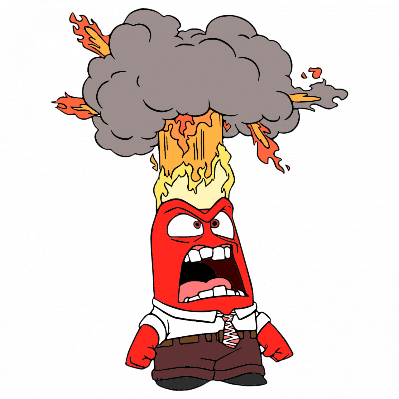 Set 4 bucati, Sticker decorativ, Anger Inside Out Disney in flacari, Rezistent la apa, NO7949, 10 cm, Multicolor