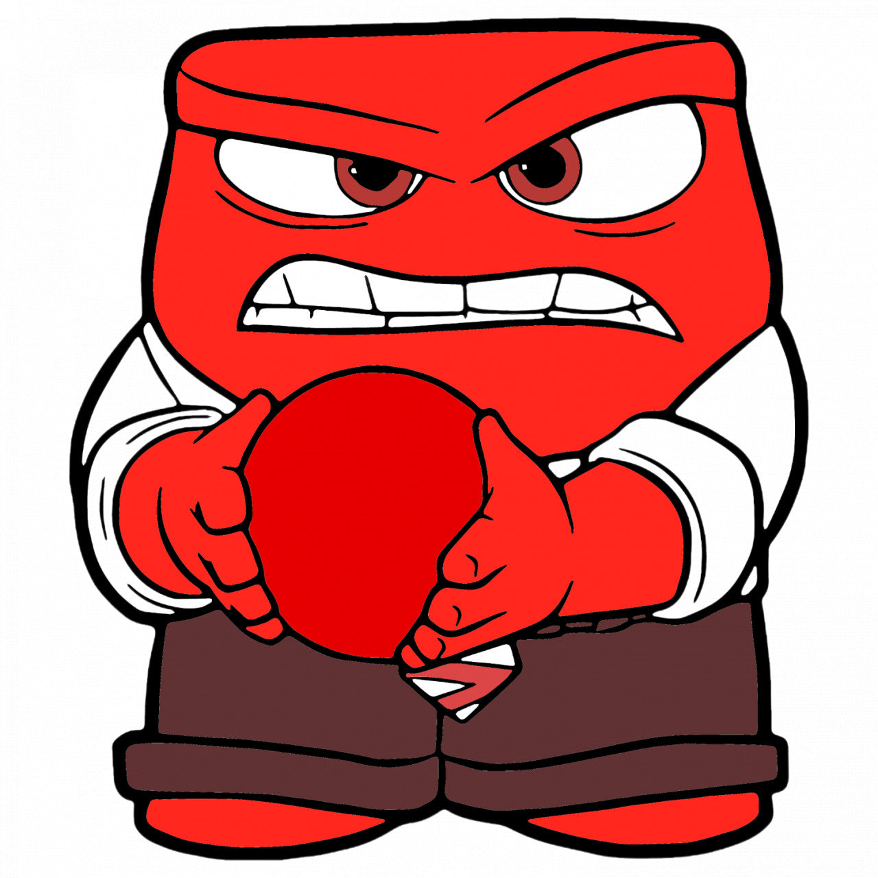 Set 4 bucati, Sticker decorativ, Anger Inside Out Disney nervos, Rezistent la apa, NO7951, 10 cm, Multicolor