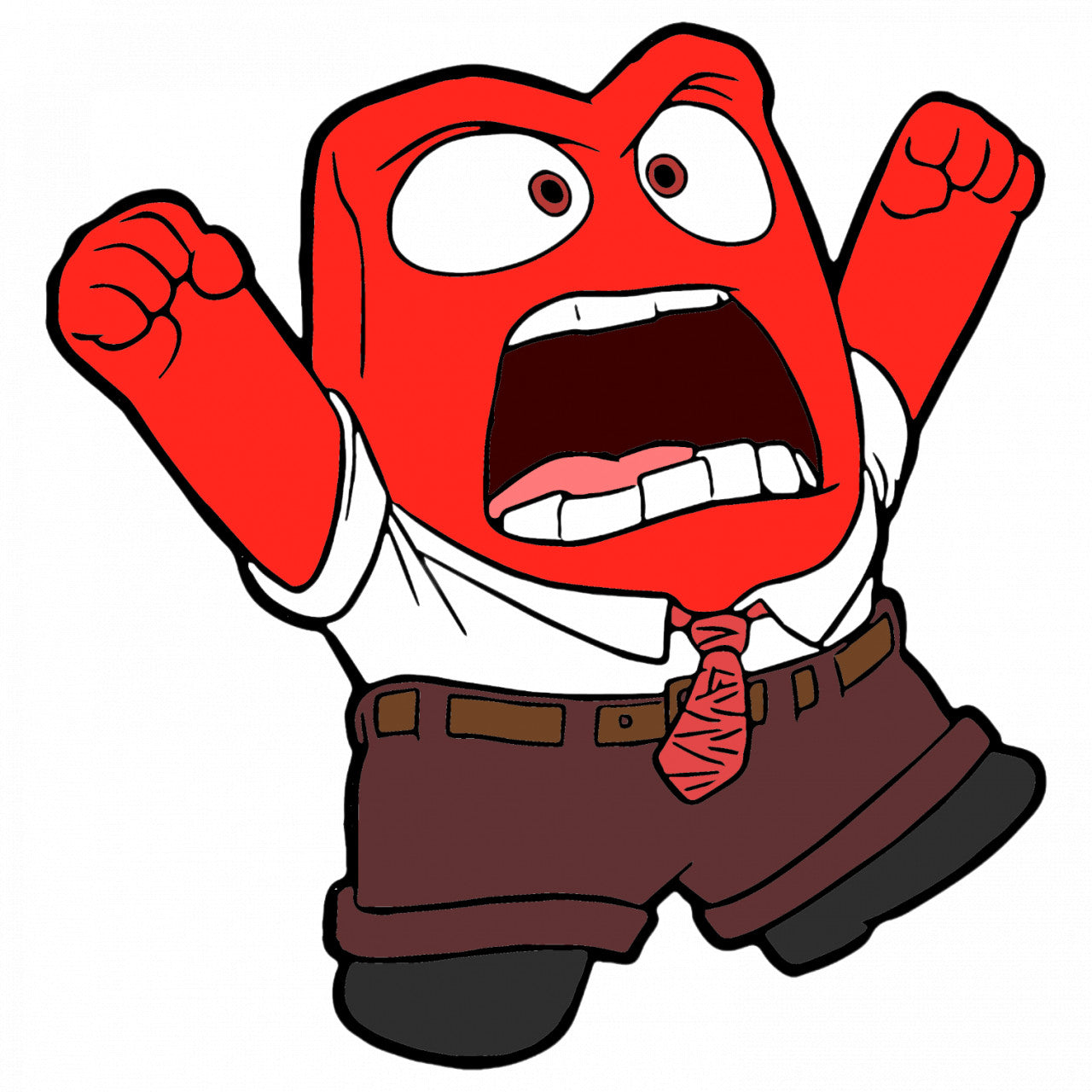 Set 4 bucati, Sticker decorativ, Anger Inside Out Disney speriat, Rezistent la apa, NO7952, 10 cm, Multicolor