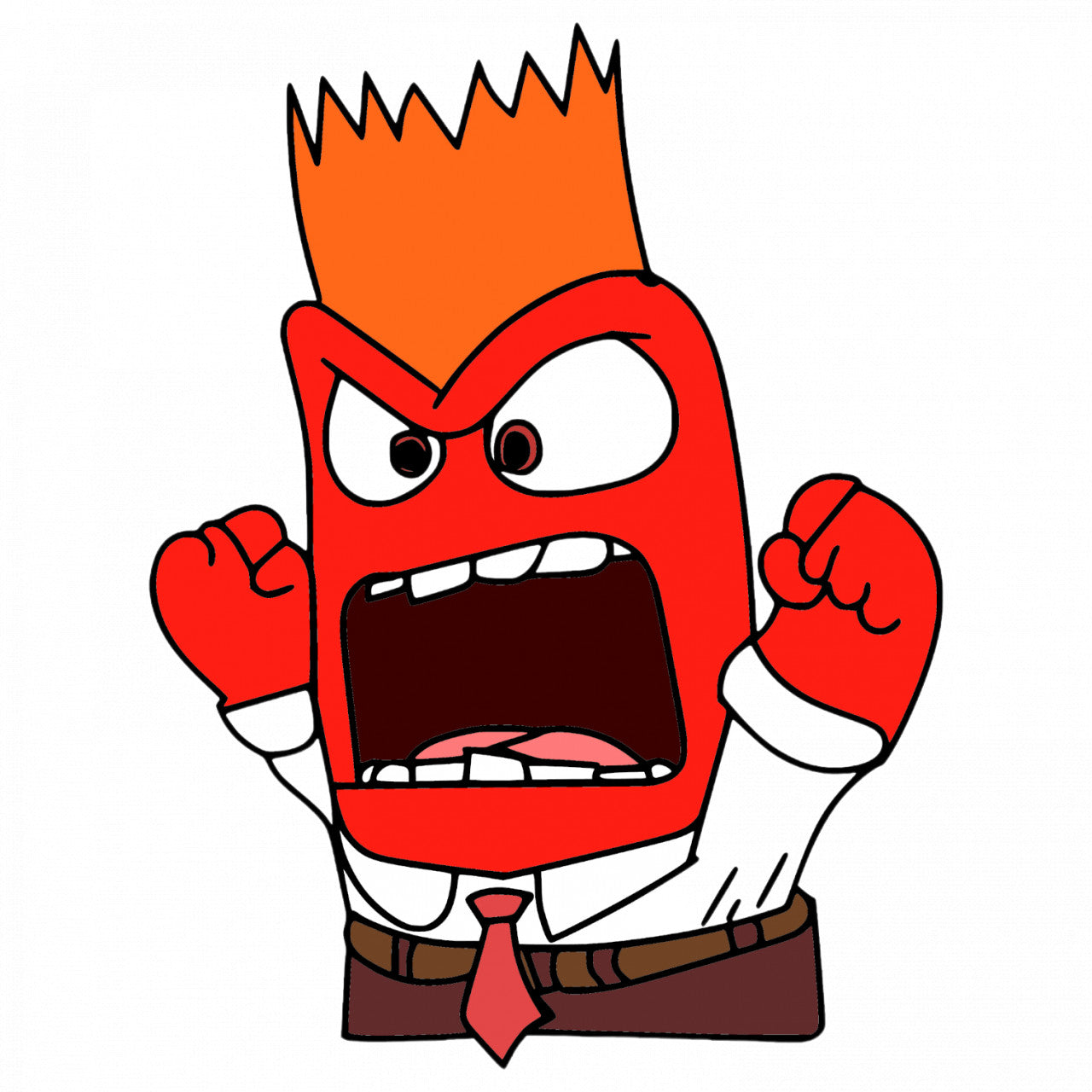 Set 4 bucati, Sticker decorativ, Anger Inside Out Disney tipand, Rezistent la apa, NO7953, 10 cm, Multicolor