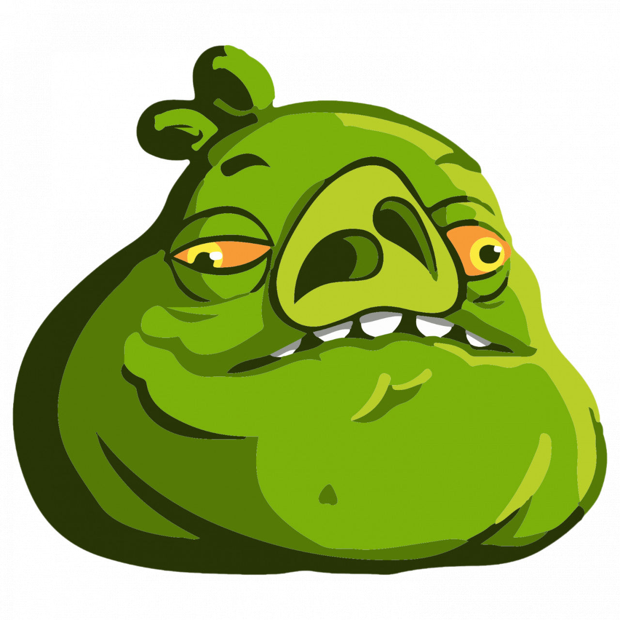 Set 4 bucati, Sticker decorativ, Angry Bird Jabba the Hutt, Rezistent la apa, NO7954, 10 cm, Multicolor