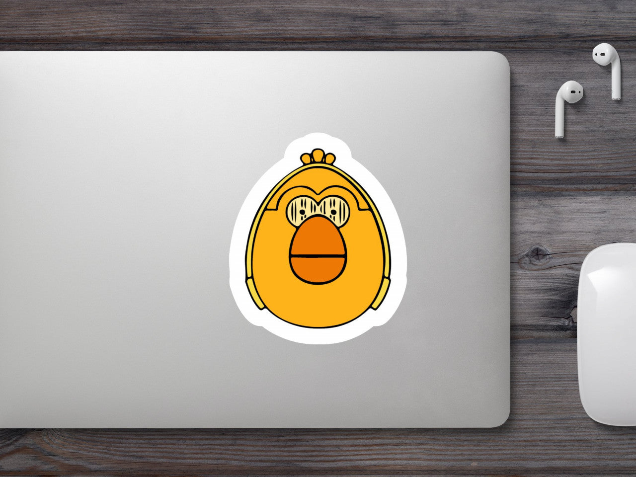 Set 4 bucati, Sticker decorativ, Angry Birds Puiul galben, Rezistent la apa, NO7956, 10 cm, Multicolor