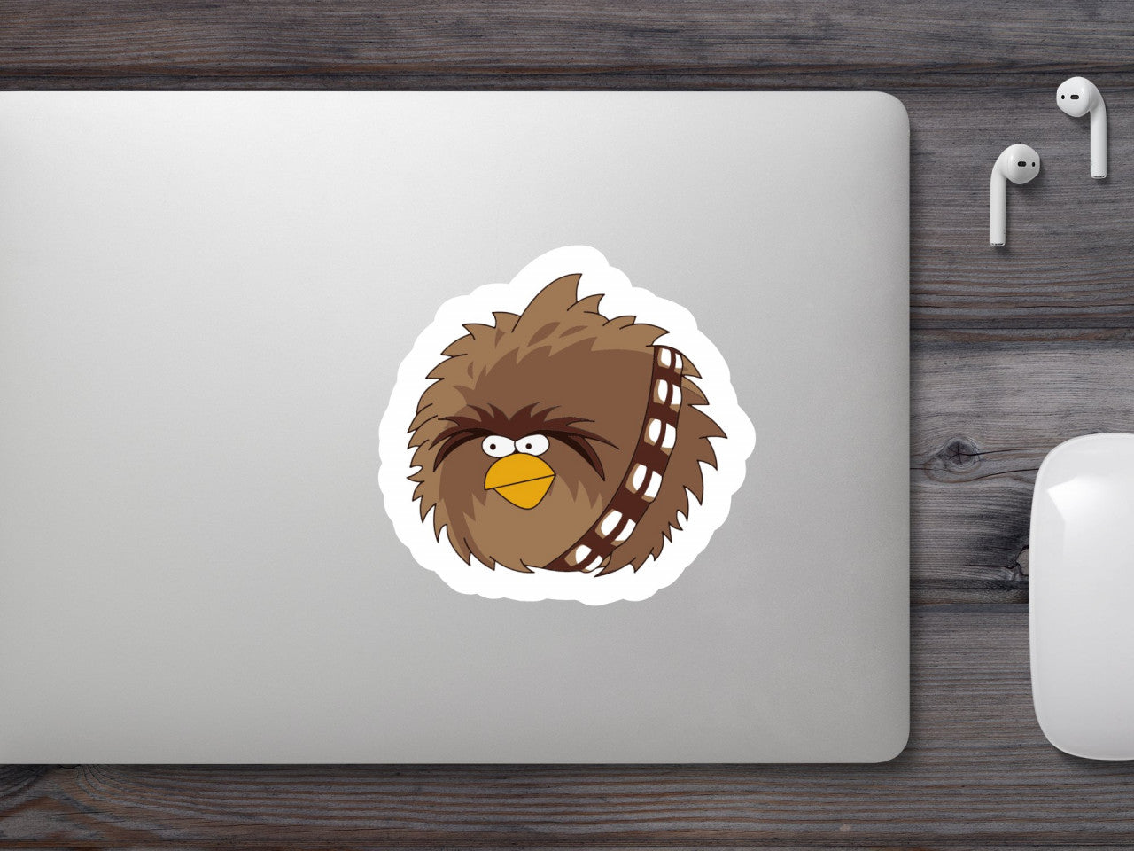 Set 4 bucati, Sticker decorativ, Angry Birds Star Wars Chewbacca, Rezistent la apa, NO7957, 10 cm, Multicolor