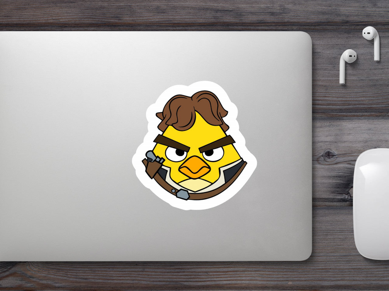 Set 4 bucati, Sticker decorativ, Angry Birds Star Wars Han Solo, Rezistent la apa, NO7959, 10 cm, Multicolor