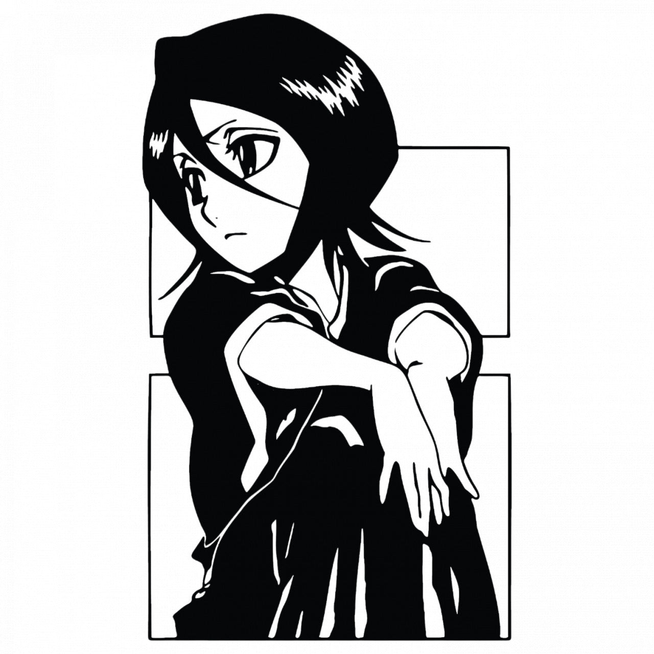 Set 4 bucati, Sticker decorativ, Anime Bleach Rukia Kuchiki, Rezistent la apa, NO7963, 10 cm, Multicolor