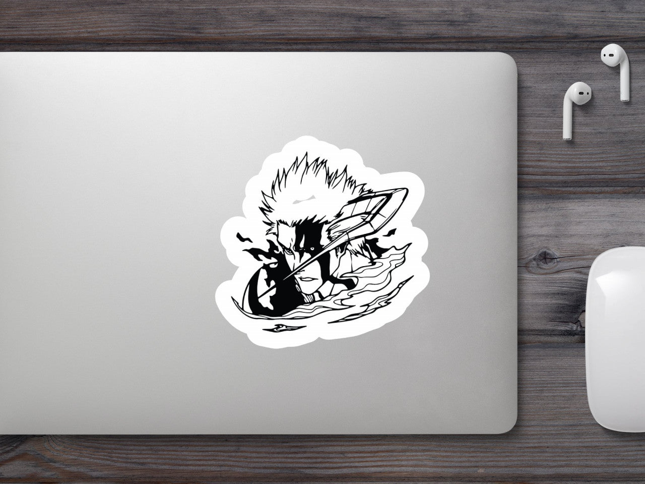 Set 4 bucati, Sticker decorativ, Anime Bleach Zangetsu, Rezistent la apa, NO7966, 10 cm, Multicolor