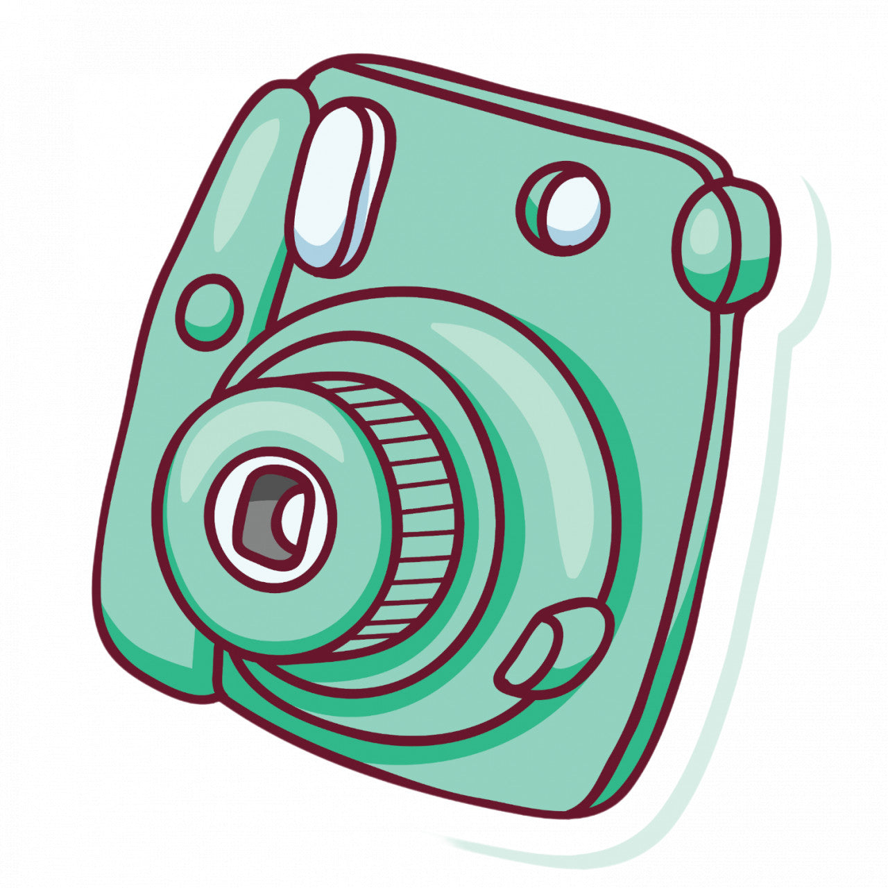 Set 4 bucati, Sticker decorativ, Aparat fotografii retro, Rezistent la apa, NO7979, 10 cm, Multicolor