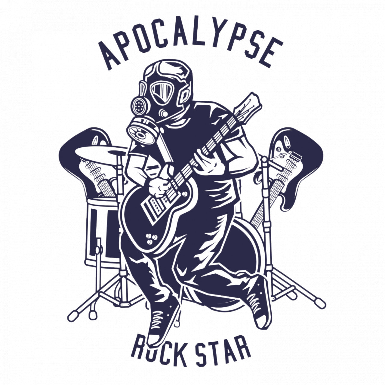 Set 4 bucati, Sticker decorativ, Apocapyse Rock Star, Rezistent la apa, NO7980, 10 cm, Multicolor