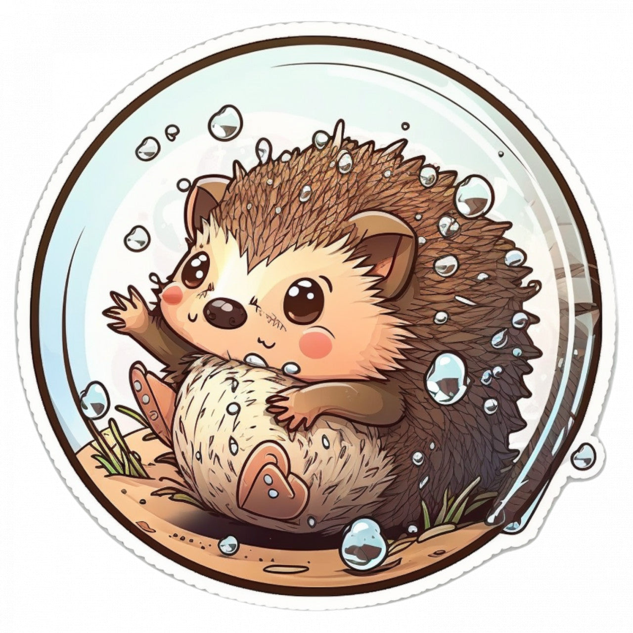 Set 4 bucati, Sticker decorativ, Arici, Rezistent la apa, NO7983, 10 cm, Multicolor