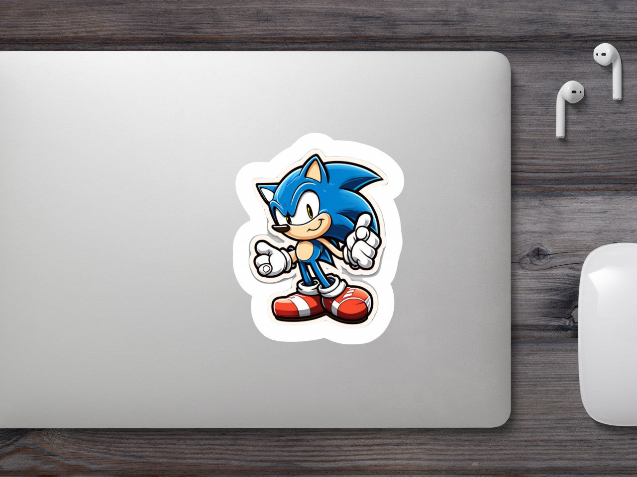 Set 4 bucati, Sticker decorativ, Ariciul Sonic personaj desene animate, Rezistent la apa, NO7985, 10 cm, Multicolor