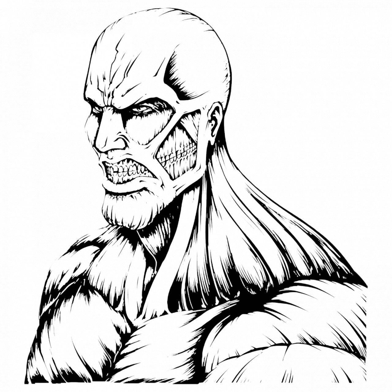 Set 4 bucati, Sticker decorativ, Attack on titan Colossal titan desen doi, Rezistent la apa, NO8002, 10 cm, Multicolor