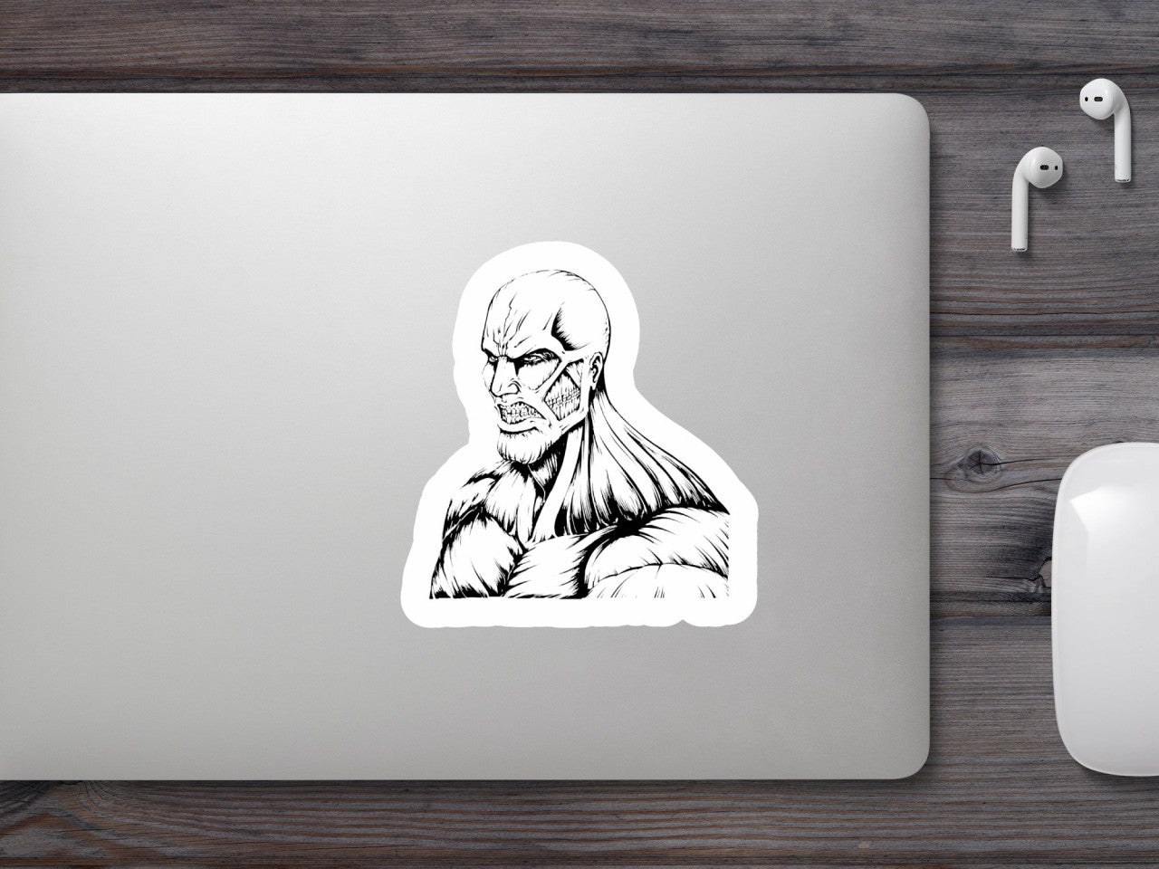 Set 4 bucati, Sticker decorativ, Attack on titan Colossal titan desen doi, Rezistent la apa, NO8002, 10 cm, Multicolor