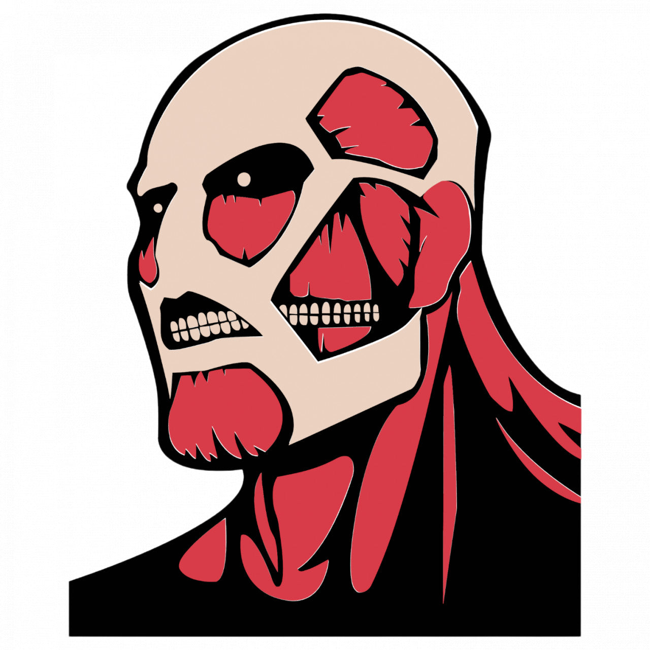 Set 4 bucati, Sticker decorativ, Attack on titan Colossal Titan doi, Rezistent la apa, NO8003, 10 cm, Multicolor