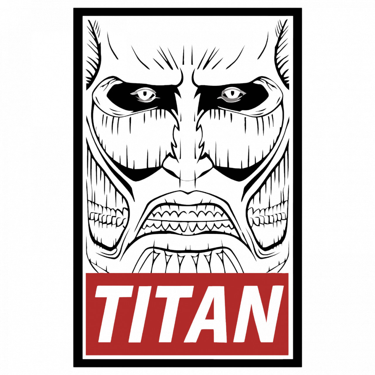 Set 4 bucati, Sticker decorativ, Attack on titan Colossal Titan, Rezistent la apa, NO8005, 10 cm, Multicolor