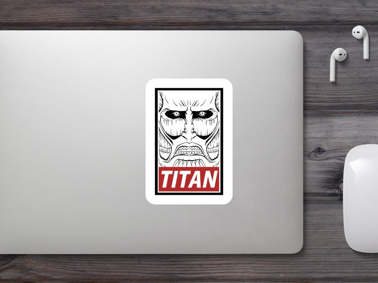 Set 4 bucati, Sticker decorativ, Attack on titan Colossal Titan, Rezistent la apa, NO8005, 10 cm, Multicolor