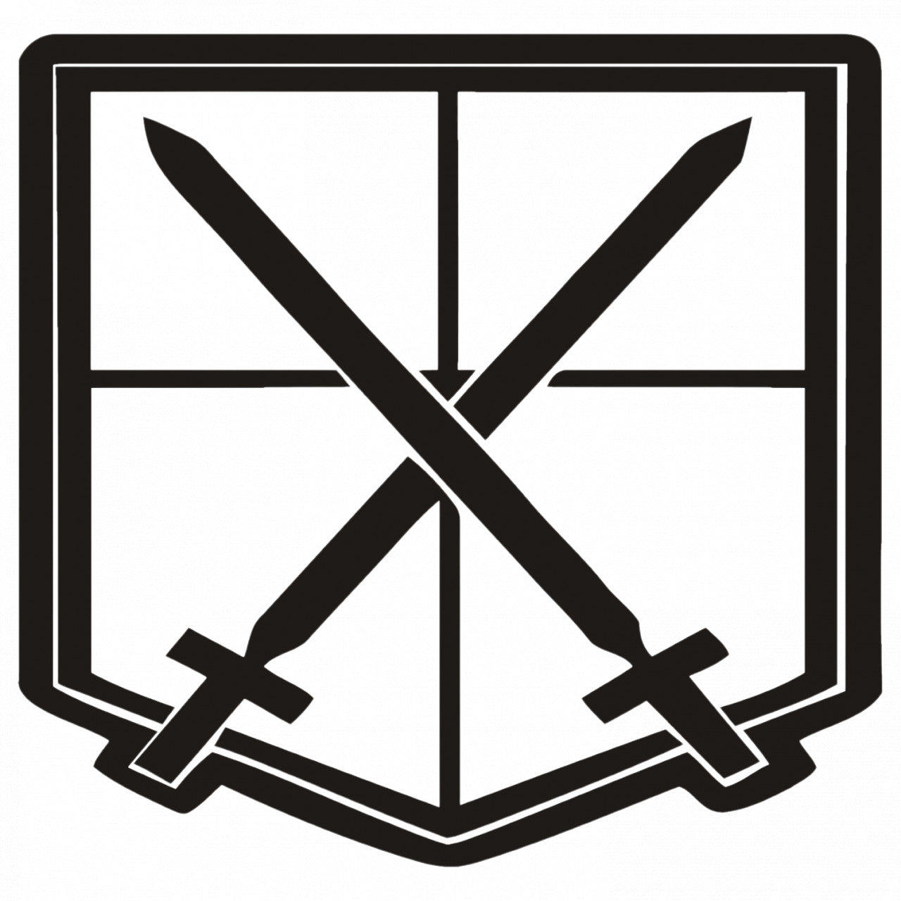 Set 4 bucati, Sticker decorativ, Attack on titan emblema, Rezistent la apa, NO8006, 10 cm, Multicolor