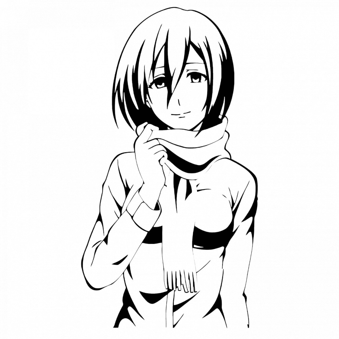 Set 4 bucati, Sticker decorativ, Attack on titan Fetita, Rezistent la apa, NO8014, 10 cm, Multicolor